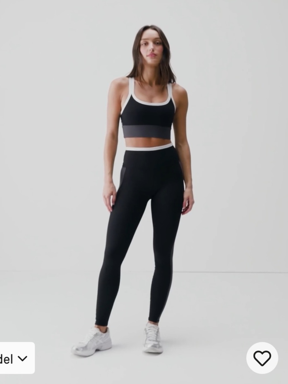 NWT - Fabletics Black and Gray High-Waist Colorblock Leggings